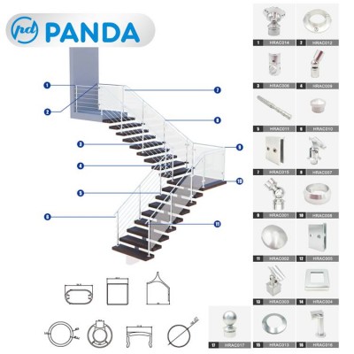 Corrosion-resistant Balustrade Accessory Durable Aluminum Railing Handrail Accessories